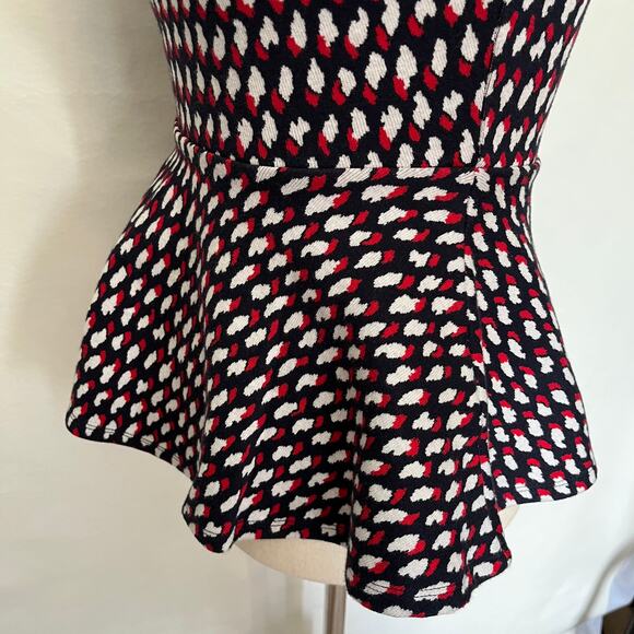 Eri Ali Effie Peplum Knit Womens Top Sz XS Retro Mod Cottagecore Anthropologie - Picture 9 of 14